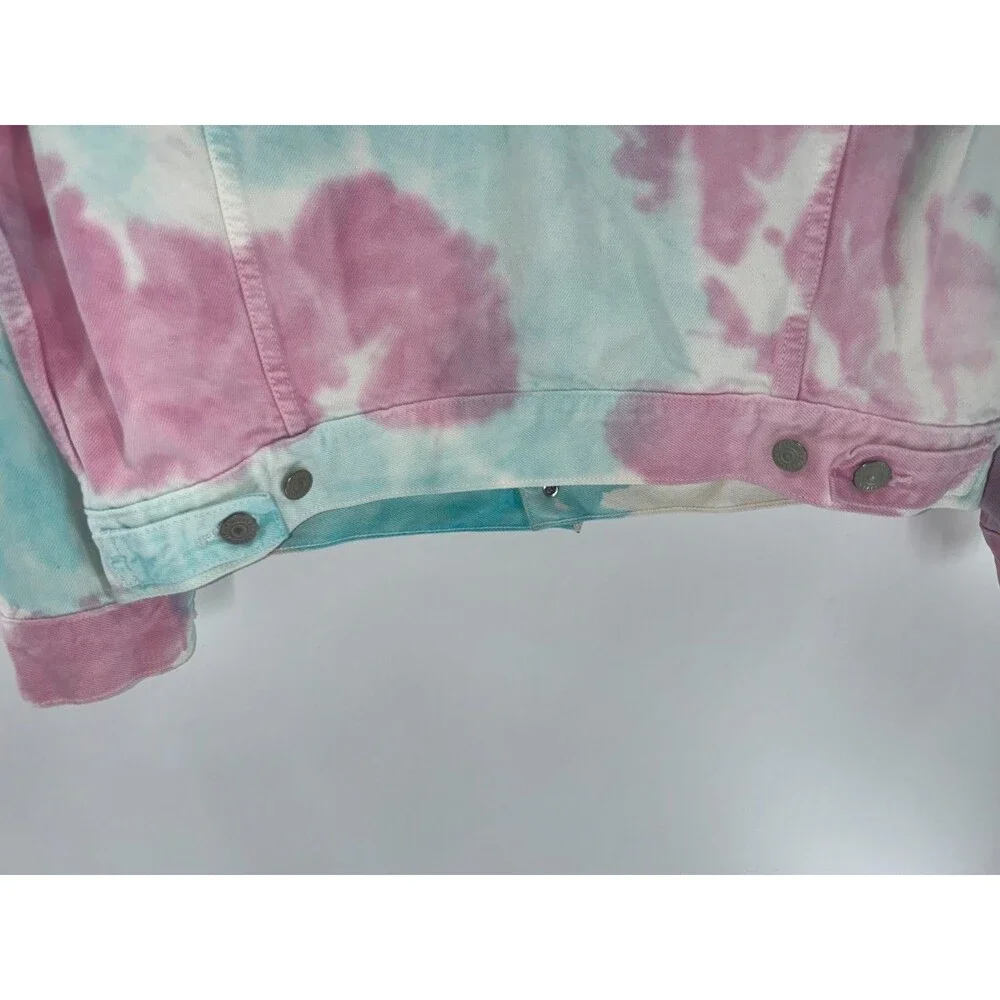 Women’s Levi's Pastel Tie Dye Y2K Oversized Trucker Style Denim Jacket Size XS - Picture 8 of 9
